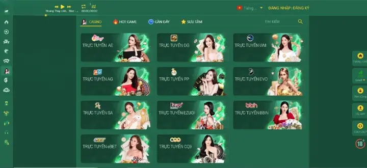 Dòng game casino tại Trang chủ NN88.