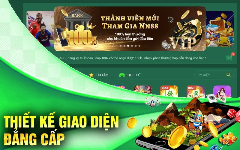 Giao diện tân tiến tại Trang chủ NN88